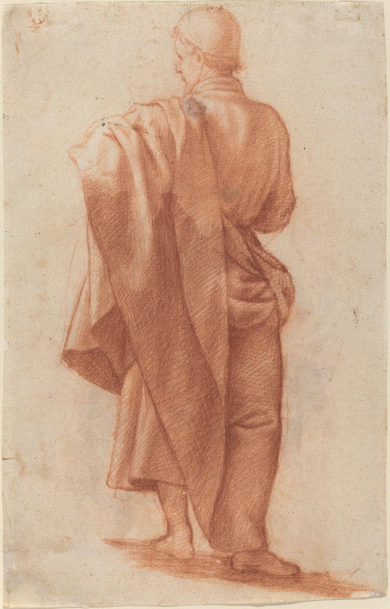 Standing Draped Man [recto] by Jacopo Chimenti (Florentine, c. 1554 - 1610), 16X12"(A3)Poster Print