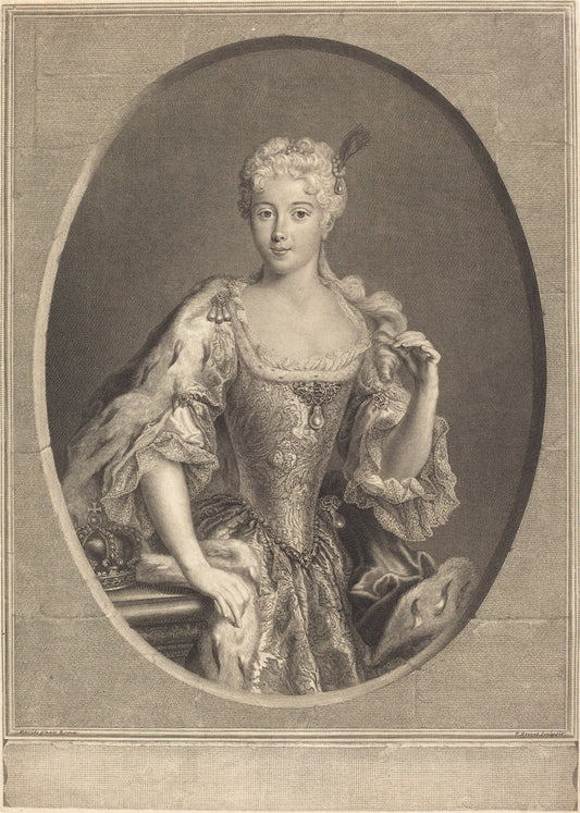 Maria Klementyna Sobieska by Pierre-Imbert Drevet, after Antonio David (French, 1697 - 1739), 16X12"(A3)Poster Print