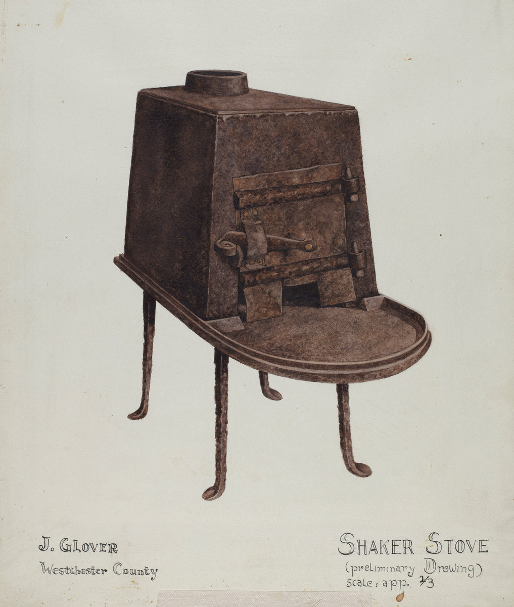 Shaker Stove by Joseph Glover (American, active c. 1935), 16X12"(A3)Poster Print