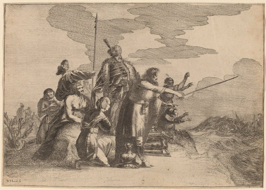 Pharoah Perishing in the Red Sea by Willem van Lande (Dutch, c. 1610 - after 1650), 16X12"(A3)Poster Print