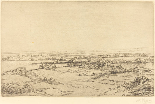 Plain near a Lake (La plaine pres du lac) by Alphonse Legros (French, 1837 - 1911), 16X12"(A3)Poster Print