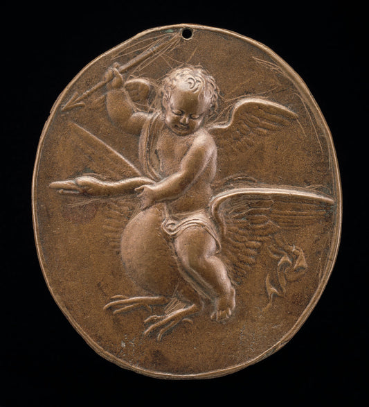 late 16th century by Italian 16th Century (Cupid on a Flying Swan), 16X12"(A3)Poster Print