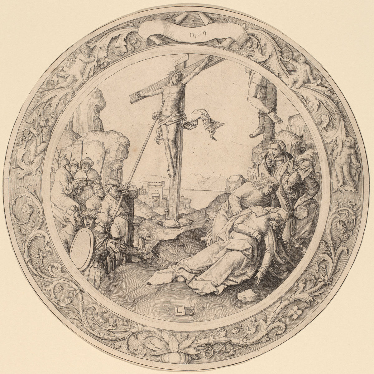 The Crucifixion by Lucas van Leyden (Netherlandish, 1489/1494 - 1533), 16X12"(A3)Poster Print
