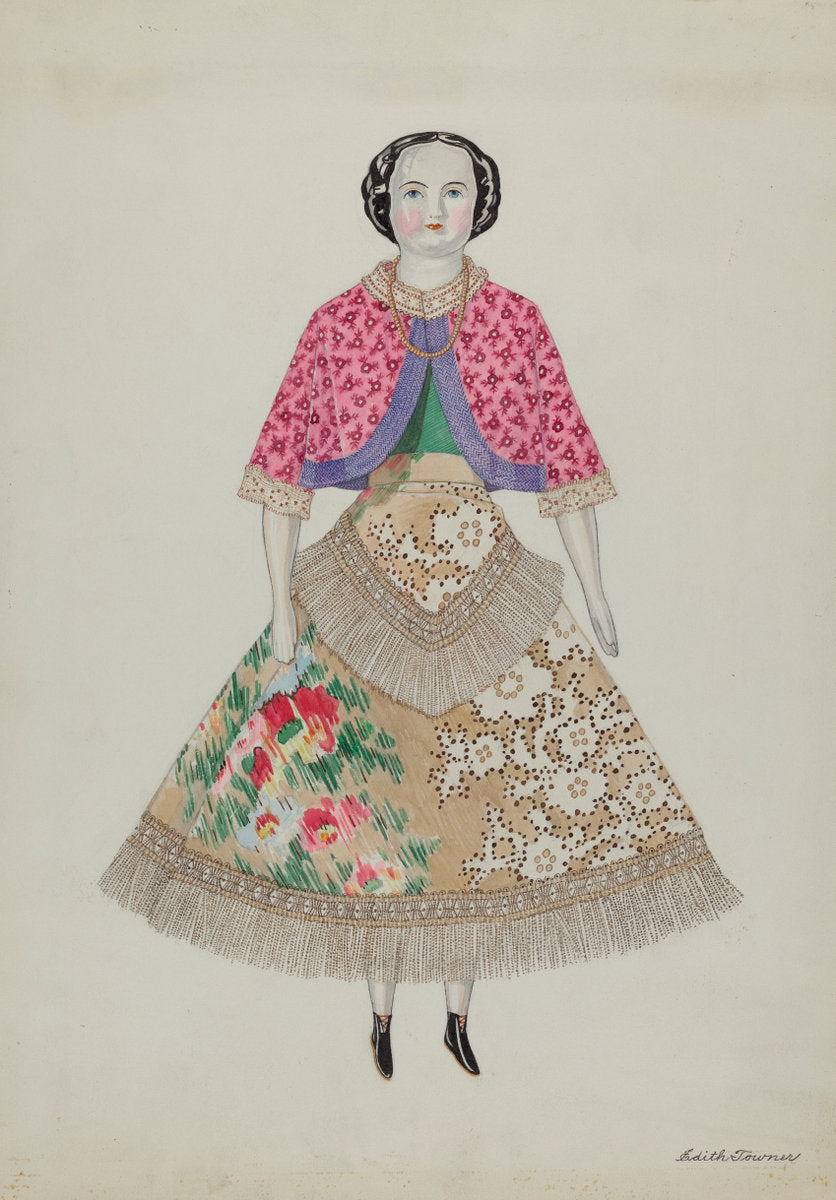 Doll - "Hattie" by Edith Towner (American, active c. 1935), 16X12"(A3)Poster Print