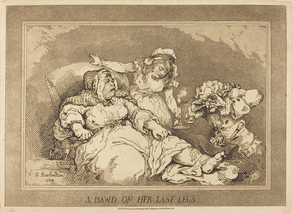 A Bawd on Her Last Legs by Thomas Rowlandson (British, 1756 - 1827), 16X12"(A3)Poster Print