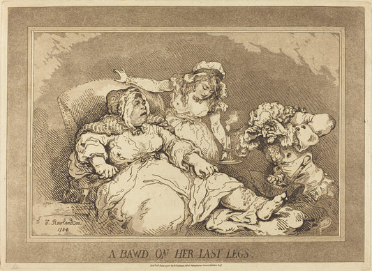 A Bawd on Her Last Legs by Thomas Rowlandson (British, 1756 - 1827), 16X12"(A3)Poster Print