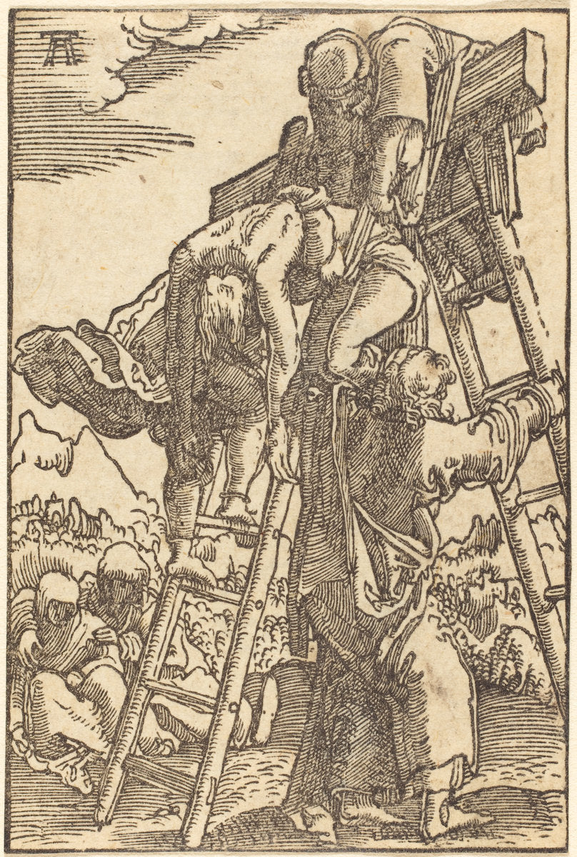 The Descent from the Cross by Albrecht Altdorfer (German, 1480 or before - 1538), 16X12"(A3)Poster Print