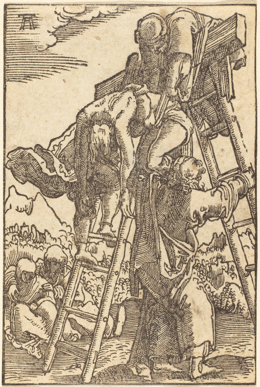 The Descent from the Cross by Albrecht Altdorfer (German, 1480 or before - 1538), 16X12"(A3)Poster Print