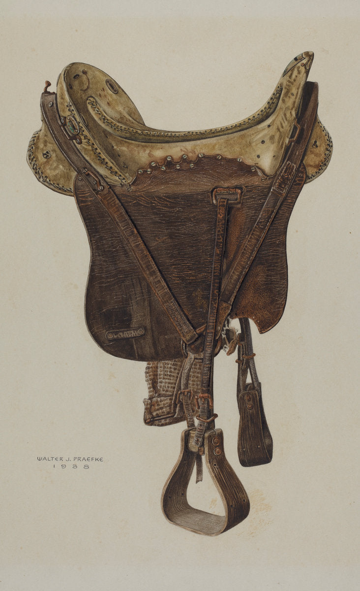McLellan Saddle by Walter Praefke (American, active c. 1935), 16X12"(A3)Poster Print