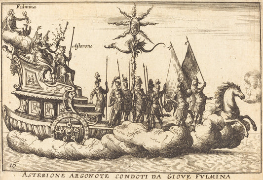 Asterione Argonote condoti da Giove Fulmina by Balthasar Moncornet after Remigio Cantagallina (French, c. 1600 - 1668), 16X12"(A3)Poster Print