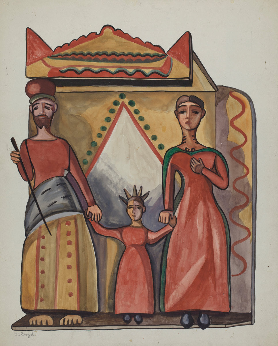 Bulto - Holy Family by E. Boyd (American, active c. 1935), 16X12"(A3)Poster Print