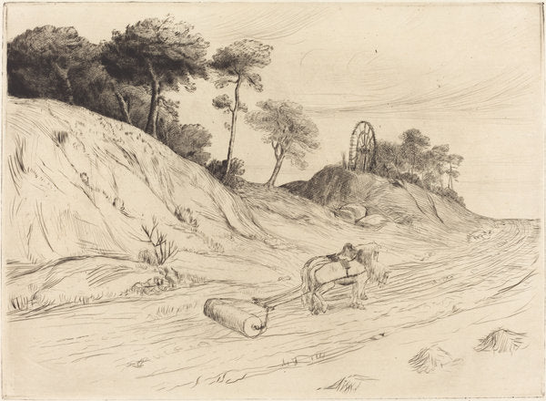 Landscape with Roller (Le paysage au rouleau) by Alphonse Legros (French, 1837 - 1911), 16X12"(A3)Poster Print