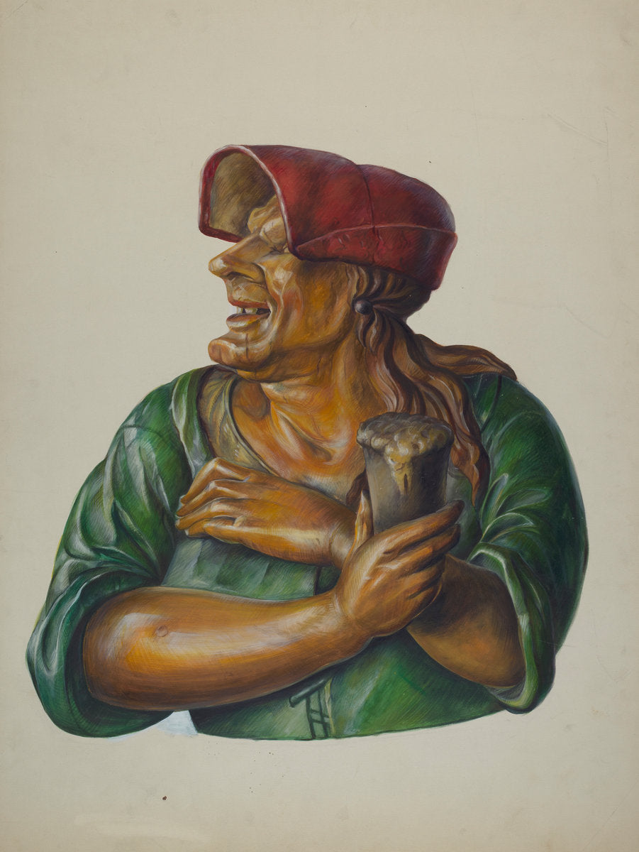 Tavern Figure by Walter Hochstrasser (American, active c. 1935), 16X12"(A3)Poster Print