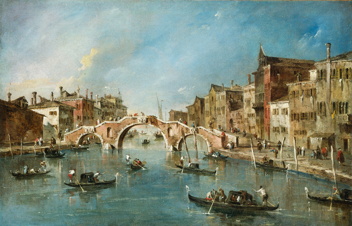 View on the Cannaregio Canal, Venice by Francesco Guardi (Italian, 1712 - 1793), 16X12"(A3)Poster Print