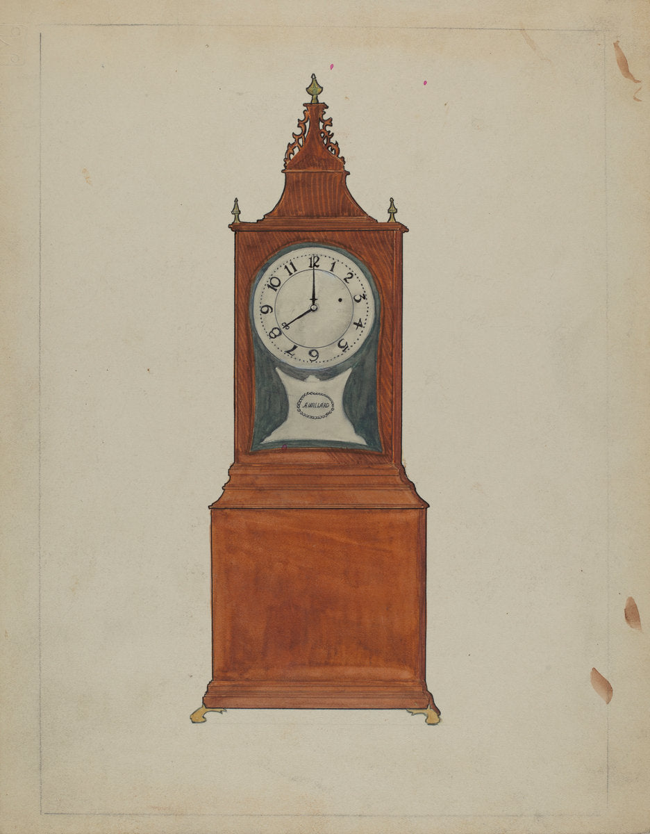 Clock by John Dieterich (American, active c. 1935), 16X12"(A3)Poster Print
