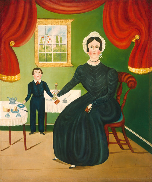 c. 1840 by American 19th Century (Interior Scene), 16X12"(A3)Poster Print