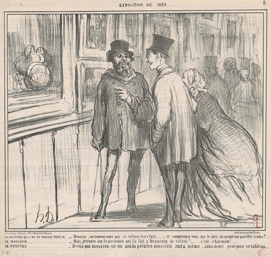 Le peintre qui a eu un tableau refusé ... by Honoré Daumier (French, 1808 - 1879), 16X12"(A3)Poster Print