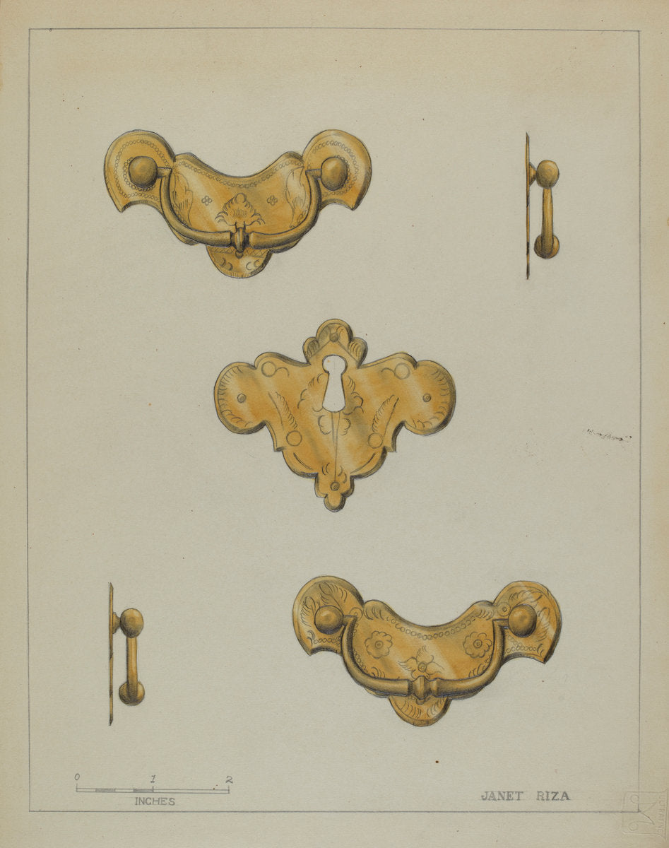 Drawer Pulls by Janet Riza (American, active c. 1935), 16X12"(A3)Poster Print