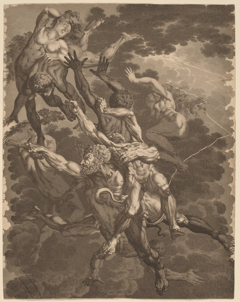 The Damned by Carl Wilhelm Kolbe (German, 1759 - 1835), 16X12"(A3)Poster Print