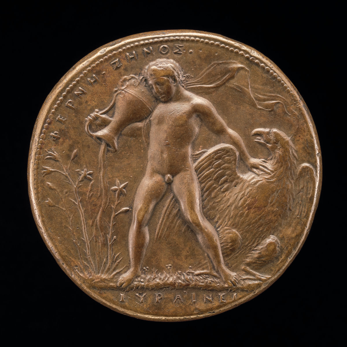 Ganymede Watering the Farnese Lilies [reverse] by Il Grechetto (Italian, active 1538/1564), 16X12"(A3)Poster Print