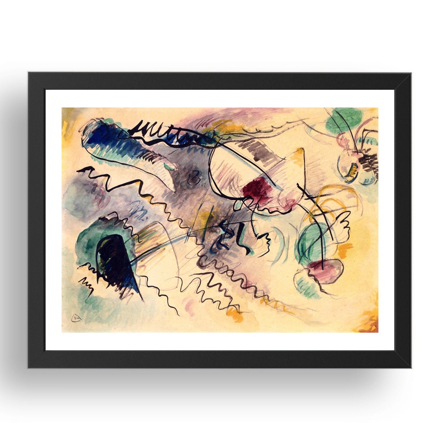 Untitled 1913 by Wassily Kandinsky, 17x13" Frame