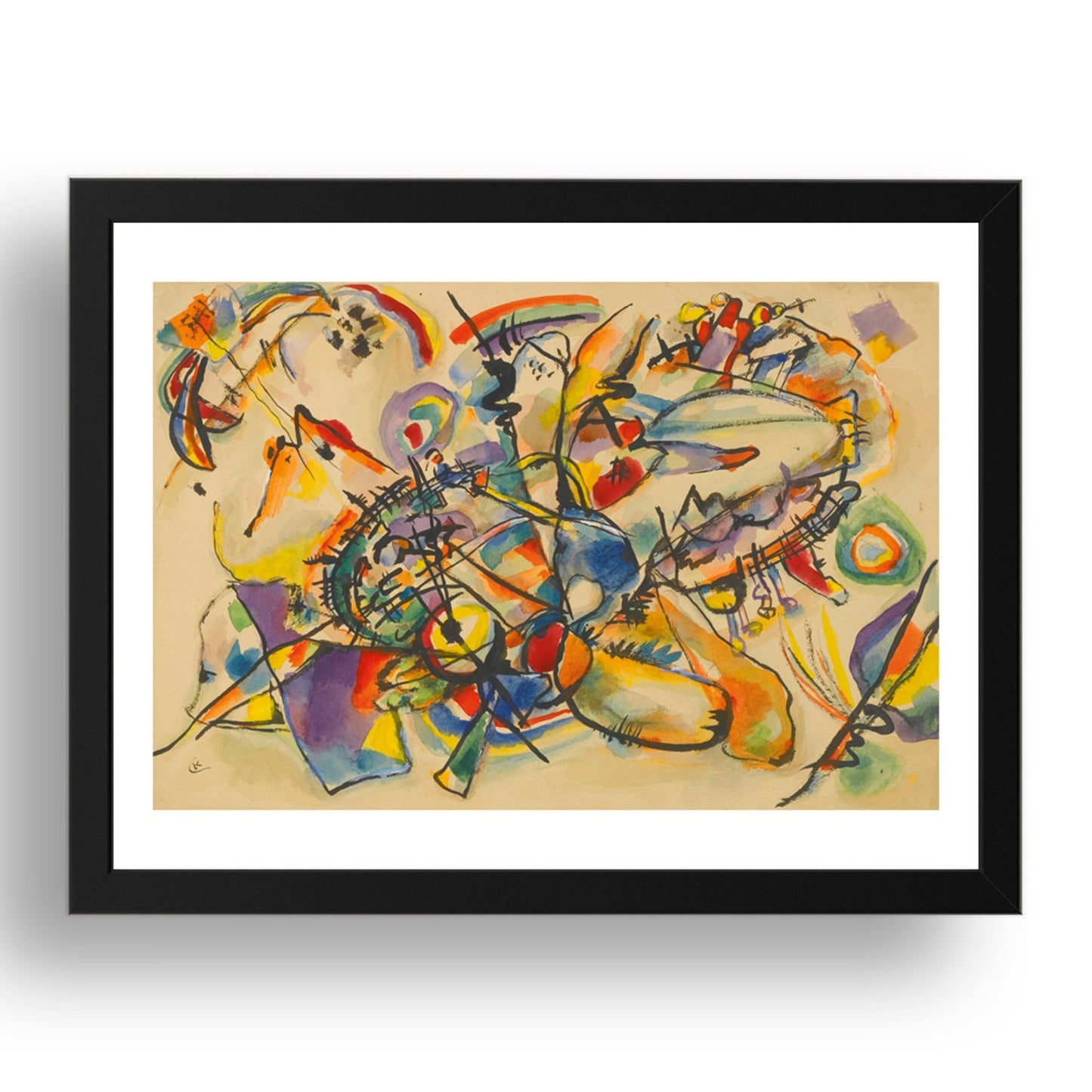Untitled Abstract by Wassily Kandinsky, 17x13" Frame