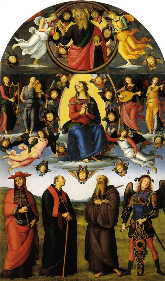 Vallombrosa Altarpiece, vintage artwork by Perugino, A3 (16x12") Poster Print