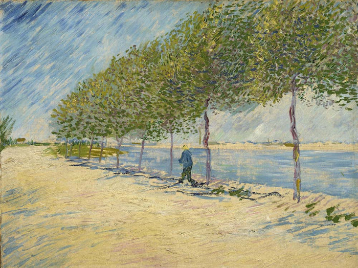 along the seine by Vincent Van Gogh, 1887, 12x8