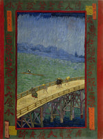 bridge in the rain after hiroshige by V. Van Gogh, 12x8" (A4) Poster