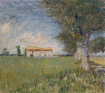 farmhouse in a wheat field by Vincent Van Gogh, 12x8" (A4) Poster