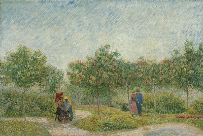 garden in montmarte with lovers by Vincent Van Gogh, 12x8" (A4) Poster