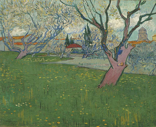 orchards in blossom view of arles by V. Van Gogh, 12x8" (A4) Poster