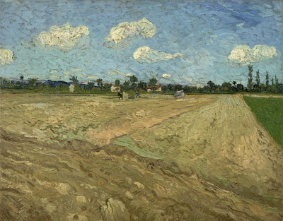 ploughed fields the furrows by Vincent Van Gogh, 12x8" (A4) Poster