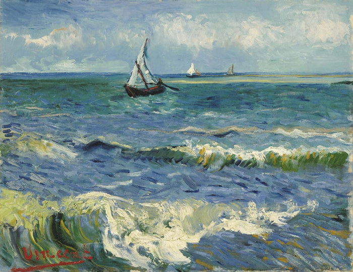 seascape near les saintes maries de la mer by V. Van Gogh, 12x8