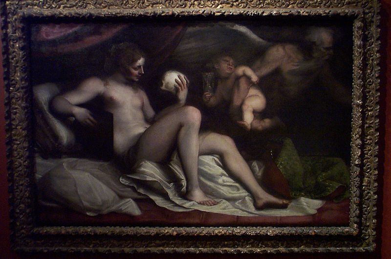 Vanity of Earthly Love, vintage artwork by Luca Cambiaso, A3 (16x12") Poster Print