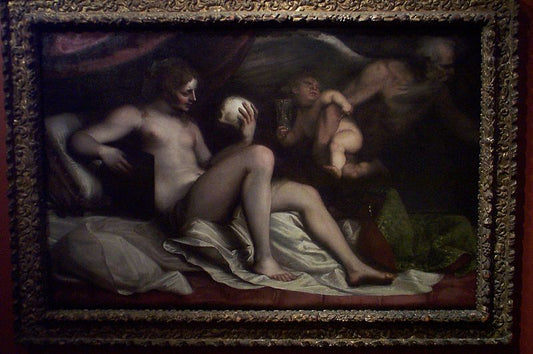 Vanity of Earthly Love, vintage artwork by Luca Cambiaso, A3 (16x12") Poster Print