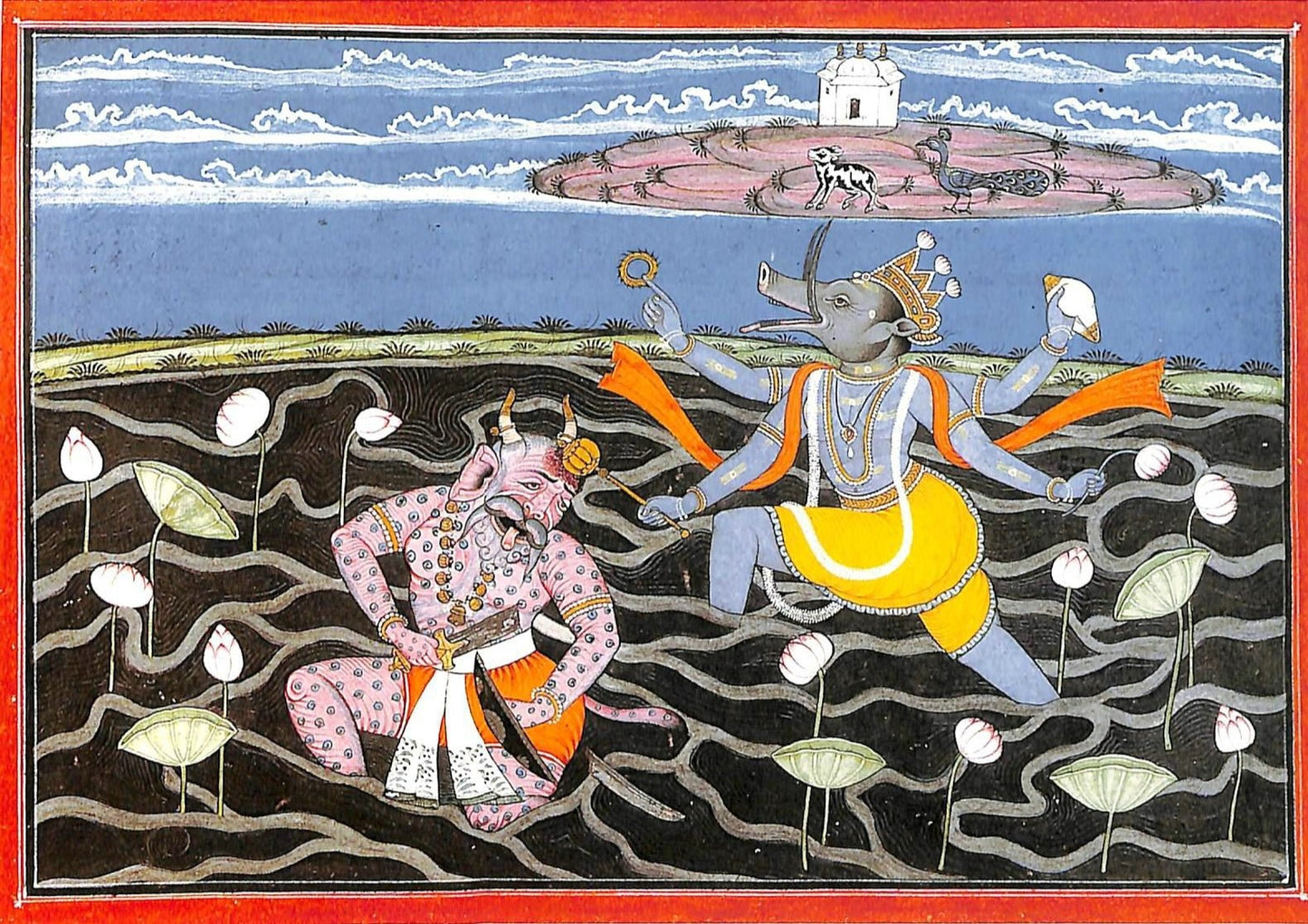 Varaha by Mahesha of Chamba, vintage art, modern poster print