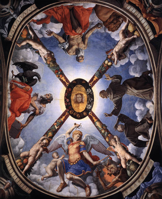 Vault decoration, vintage artwork by Agnolo Bronzino, A3 (16x12") Poster Print