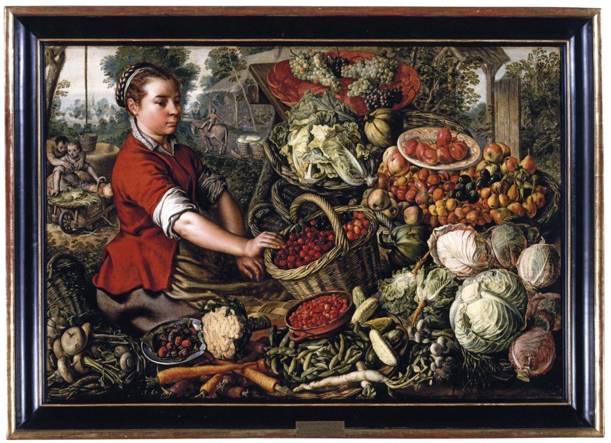 Vegetable Vendor, vintage artwork by Joachim Beuckelaer, 12x8" (A4) Poster