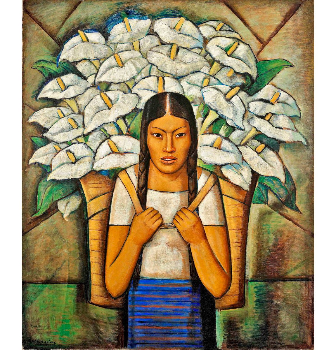 Vendedora de Alcatraces   (Lily Vendor) 1929 vintage Mexican artwork by Alfredo Ramos Martinez, A3 (16x12") Poster Print