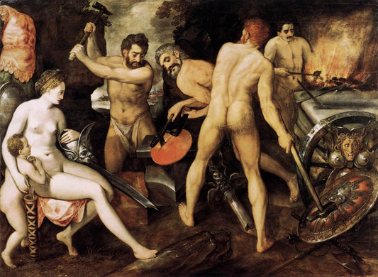 Venus at Vulcan's forge, vintage artwork by Frans Floris, A3 (16x12") Poster Print