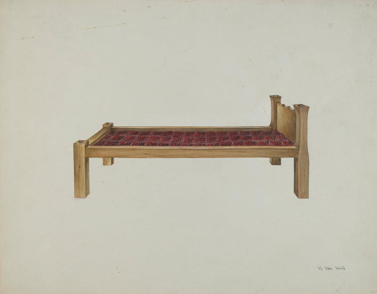 Vera Van Voris:Sewing Settee,16x12"(A3) Poster