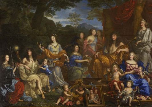 louis xiv and royal family by Jean Nocret, 1670, 12x8" (A4) Poster