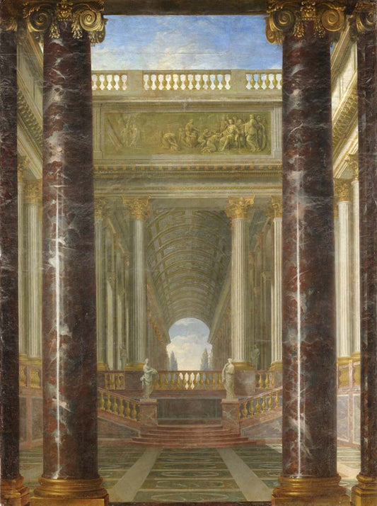 perspective of gardens by Jacques Rousseau, ca.1674, 12x8" (A4) Poster
