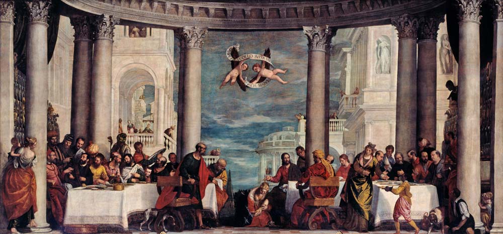 feast in house of simon pharisee by Paolo Veronese, 12x8" (A4) Poster