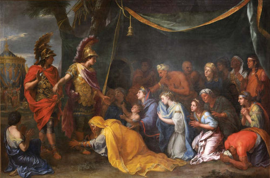 queens of persia at feet of alexander by Charles Le Brun, 12x8" (A4) Poster