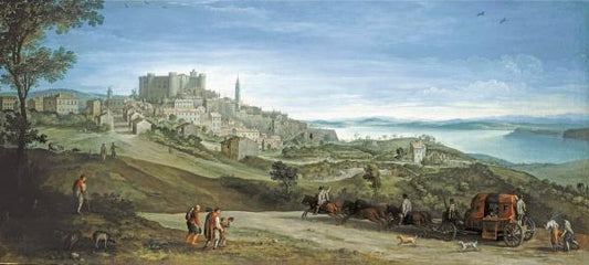 View of Bracciano, vintage artwork by Paul Bril, A3 (16x12") Poster Print