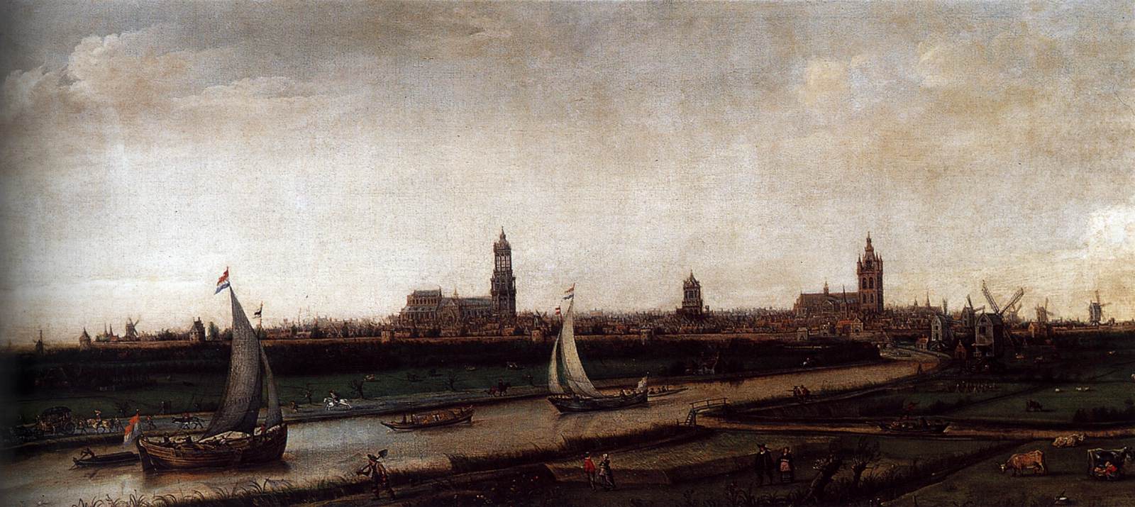 View of Delft from the Northwest, vintage artwork by Hendrick Vroom, A3 (16x12") Poster Print