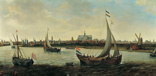 View of Haarlem from the Noorder Buiten Spaarne, vintage artwork by Hendrick Vroom, A3 (16x12") Poster Print