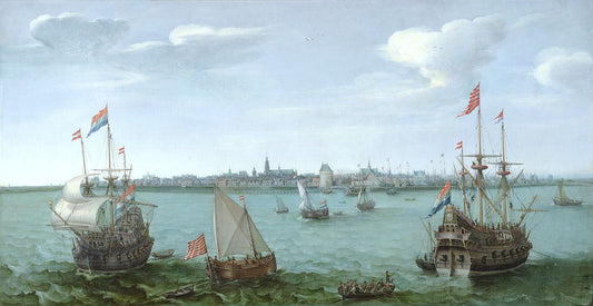 View of Hoorn, vintage artwork by Hendrick Vroom, A3 (16x12") Poster Print